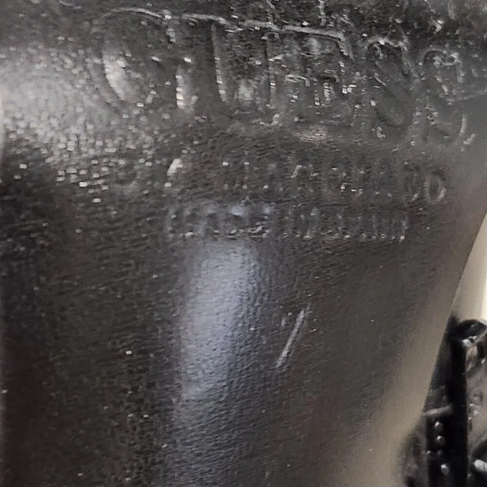 GUESS By Marciano | Black Leather Tall Houston Boots Heel 7W - Picture 10 of 12